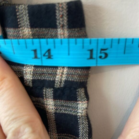 Zara Checkered Plaid Pants Cropped Cuff Small - Picture 7 of 9